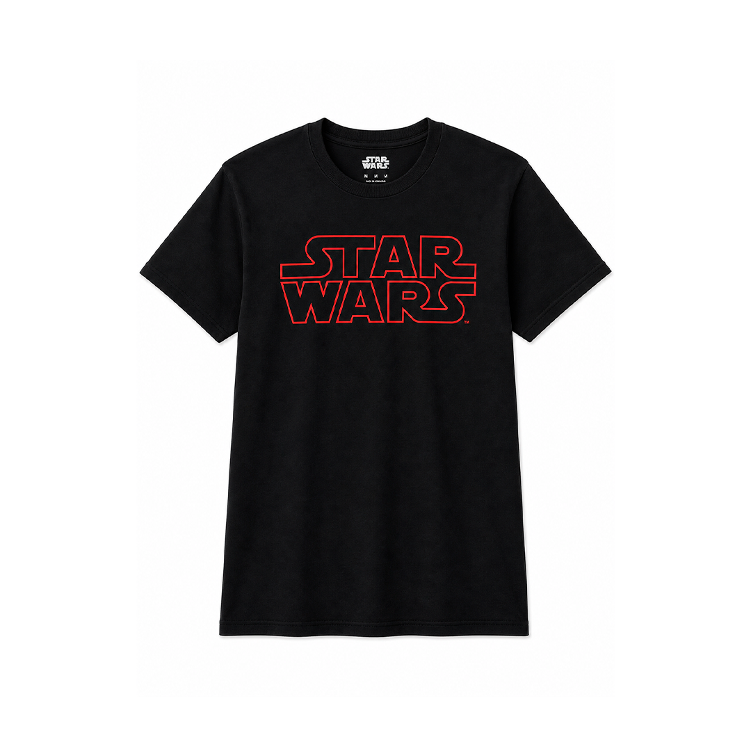 Polera negra logo rojo Starwars