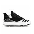 Zapatilla Adidas Icon V Bounce en color negro y blanco, para béisbol o softbol.
