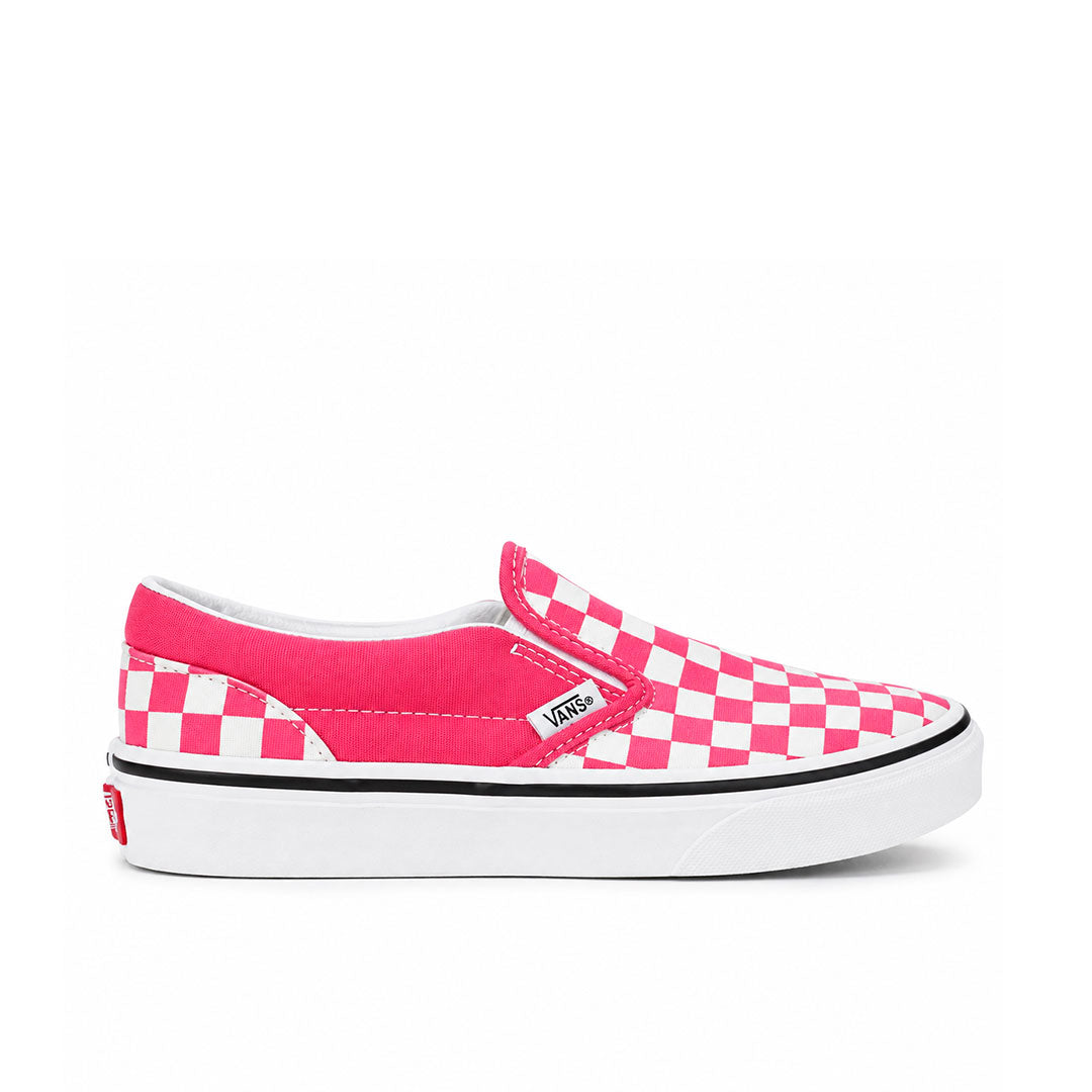 Zapatilla Vans Classic Slip-On Checkerboard color rosa y blanco